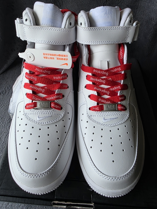 Nike Other - Nike White Air Force 1 High with Red Supreme Laces